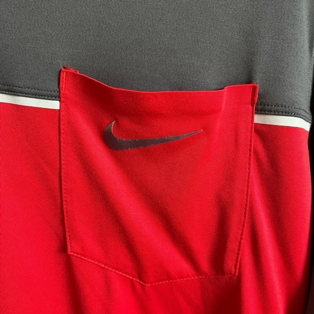 Men’s Res And Gray Nike Golf Tour Performance Dri-Fit Polo Size L